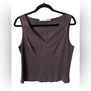 Max Studio Women's Brown Vest Tank Top Size: Medium